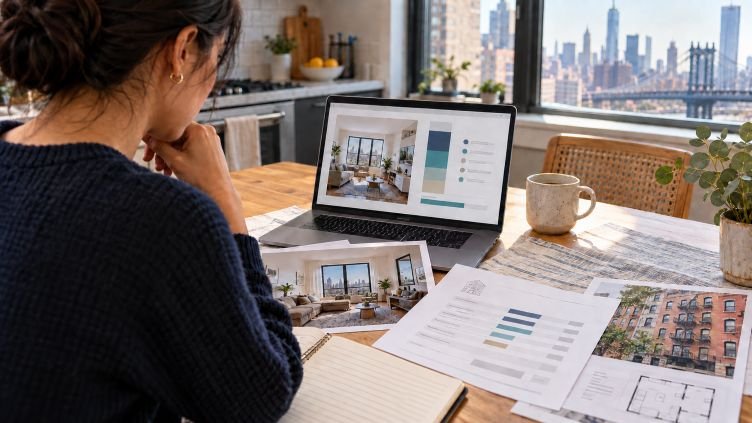 First-time buyer reviewing monthly homeownership costs in NYC