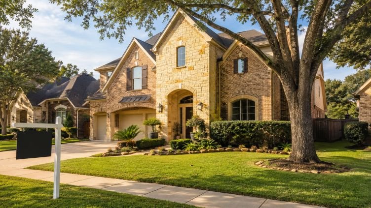 Single-family home for sale in a West Houston residential neighborhood