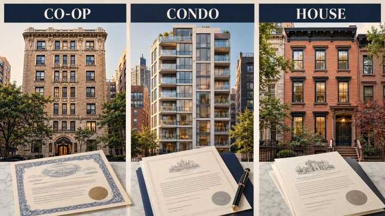 Comparison of co-op, condo and house closing costs in NYC