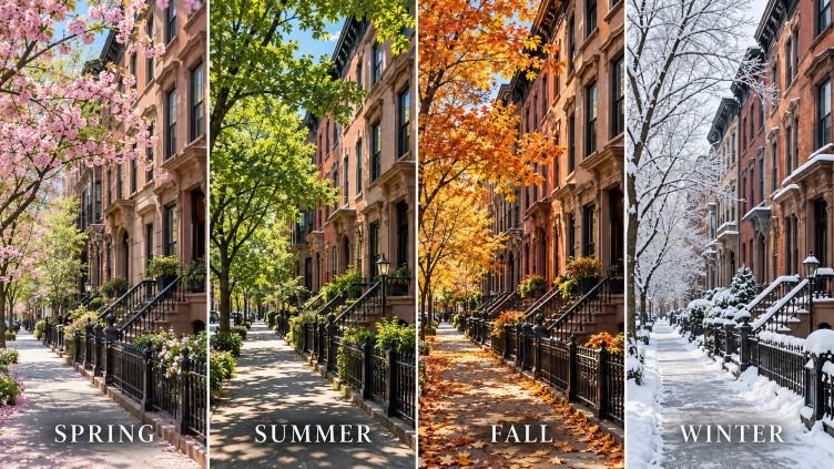 Spring, summer, fall and winter home-buying seasons in NYC