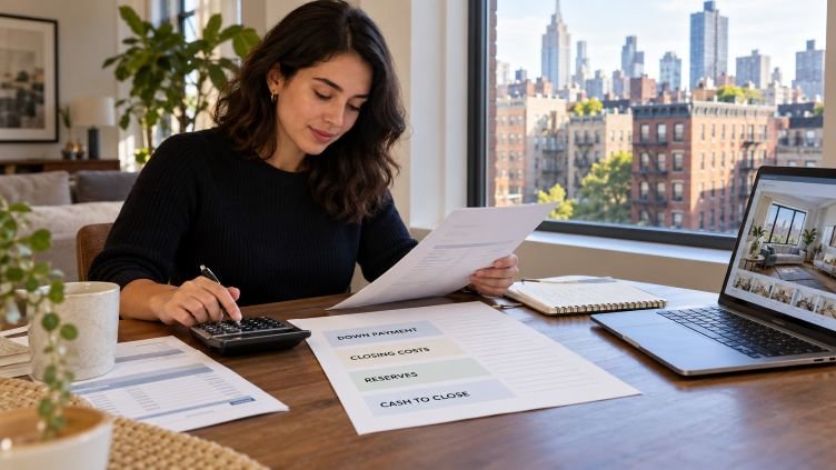 Down payment and estimated cash to close for an NYC home